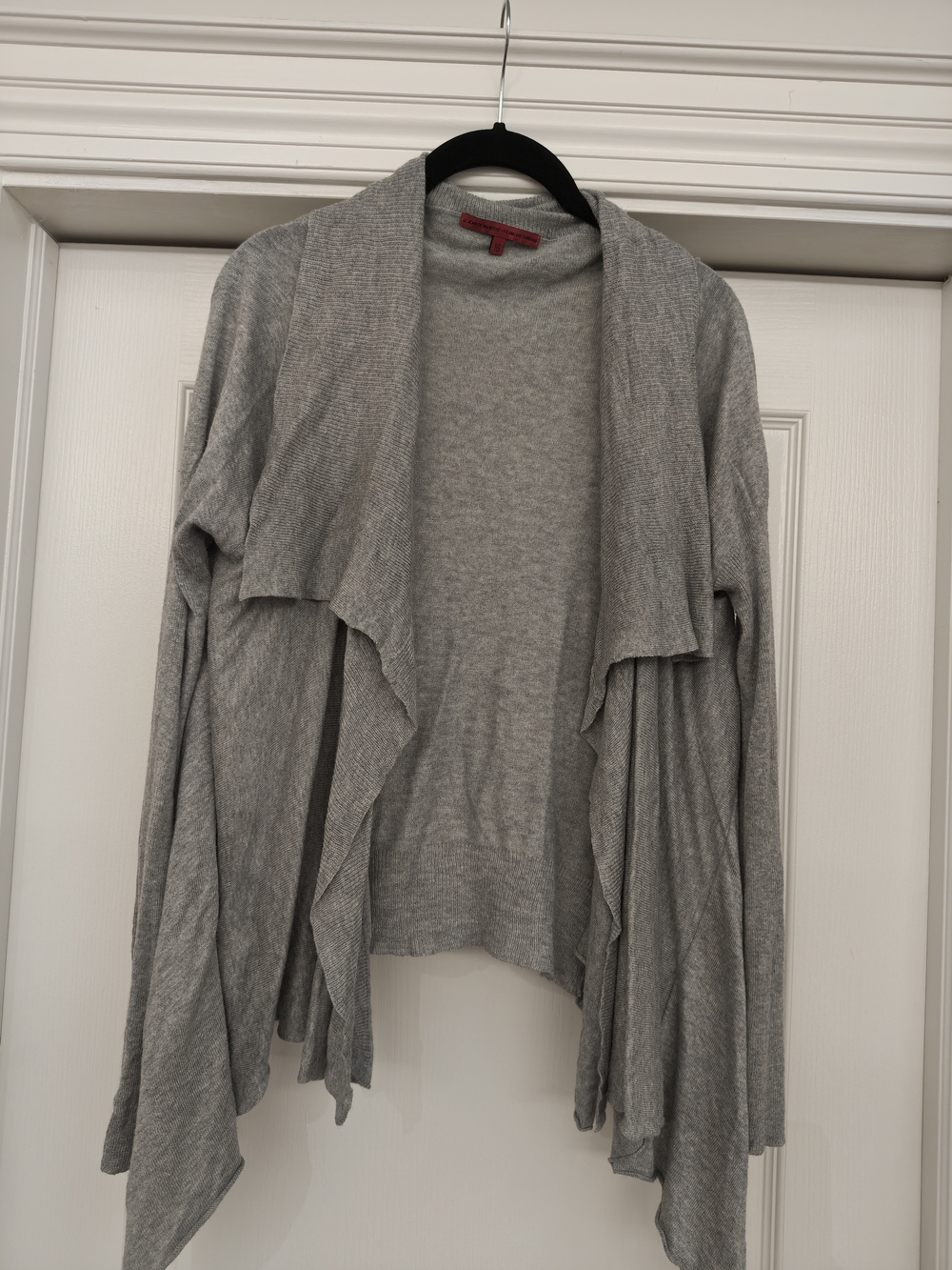 Marithe Francois Girbaud Light Gray Draped Open-Front Cardigan